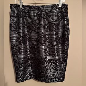 The Limited Skirt: Black Lace with Silver Lining Size 10